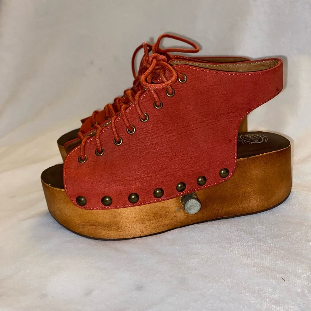 Jeffrey Campbell Red Lace-Up Platform Sandals